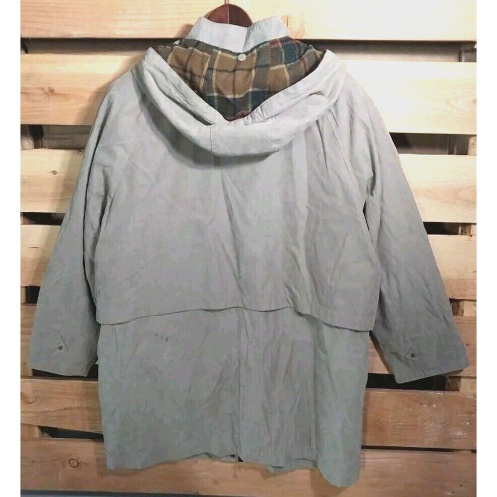 Vtg Liz Claiborne Women Size 2X Parka Coat Jacket Zip Snap Removable Hood Lining - Picture 2 of 15
